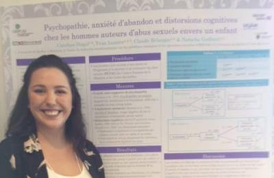 Caroline Dugal (étudiante Ph.D.) au colloque annuel du Centre de Recherche Interdisciplinaire sur les Problèmes Conjugaux et les Agressions Sexuelles (CRIPCAS) 2017