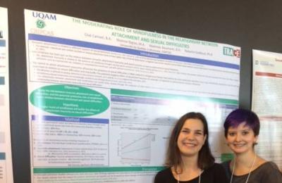 Mathilde Baumann et Cloé Canivet (étudiantes M.A.) au colloque annuel du Centre de Recherche Interdisciplinaire sur les Problèmes Conjugaux et les Agressions Sexuelles (CRIPCAS) 2017