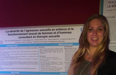 Anne-Julie Lafrenaye-Dugas (étudiante Ph.D.) au colloque annuel du Centre de Recherche Interdisciplinaire sur les Problèmes Conjugaux et les Agressions Sexuelles (CRIPCAS) 2016
