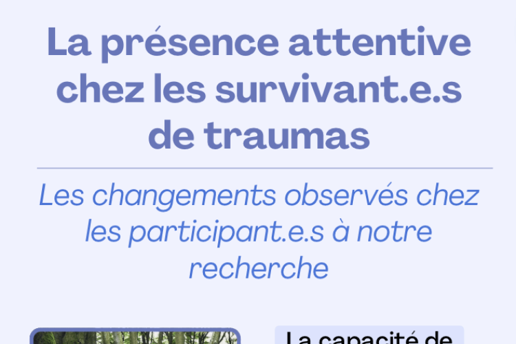 Mindfulness in trauma survivors: Changes observed in our research participants (in French)